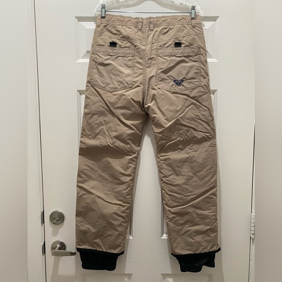 ROXY Women’s Snow Snowboarding Skiing Winter Waterproof Tan Snow Pants Large - Picture 3 of 8